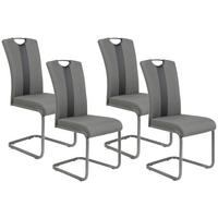 Schwingstuhl Amber Anthrazit/ Grau Gepolstert 4er-Set - Anthrazit/Grau, MODERN, Textil/Metall (43/98/56cm) - MID.YOU