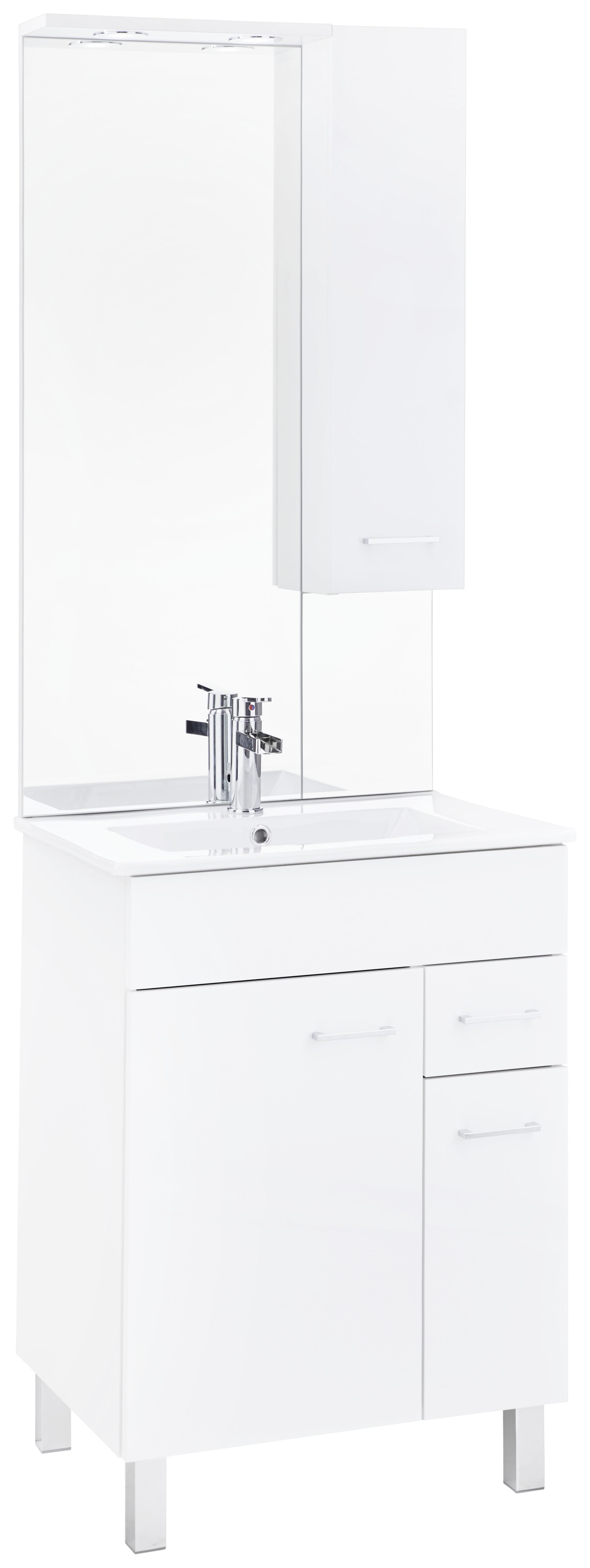 KÚPEĽŇA MODENA - biela, Modern, kompozitné drevo/keramika (60/197/46cm) - Mömax