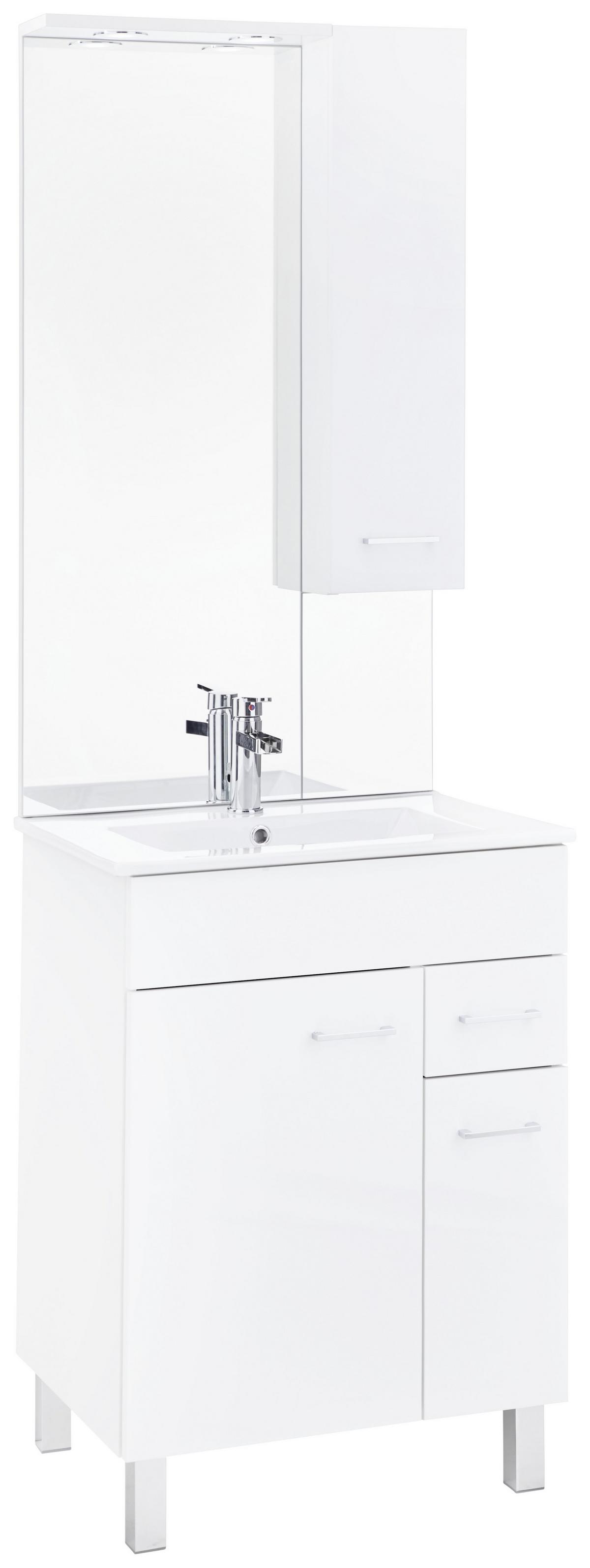 KÚPEĽŇA MODENA - biela, Modern, kompozitné drevo/keramika (60/197/46cm) - Mömax