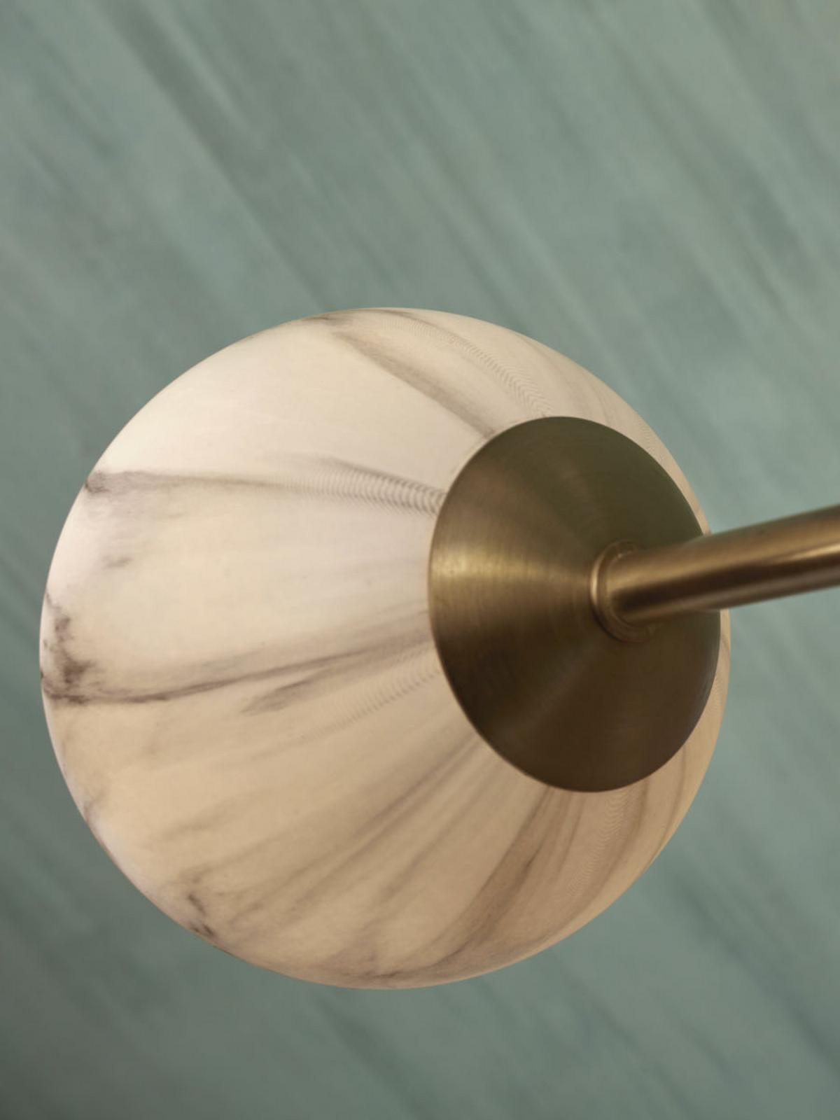 Hängeleuchte Carrera D: 99 cm 6-Flammig höhenverstellbar - Goldfarben/Weiß, Basics, Glas/Metall (99/142cm) - It's about Romi