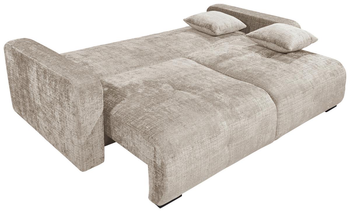 Schlafsofa Bullet Taupe B: 235 Cm - Taupe/Schwarz, KONVENTIONELL, Textil (235/88/120cm) - MID.YOU