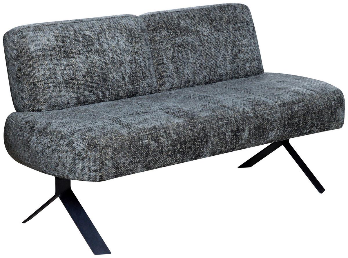 Sitzbank Grün Mit Metallbeinen Ulmo B: 162 Cm - Schwarz/Grün, MODERN, Textil/Metall (162/83/71cm)