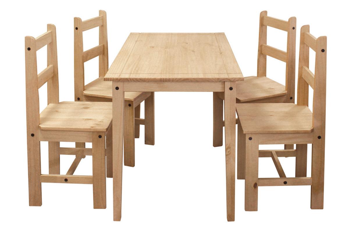 Tischgruppe Naturfarben, Honig L: 108cm - Naturfarben/Honig, Natur, Holz (108/65/76cm) - Livetastic