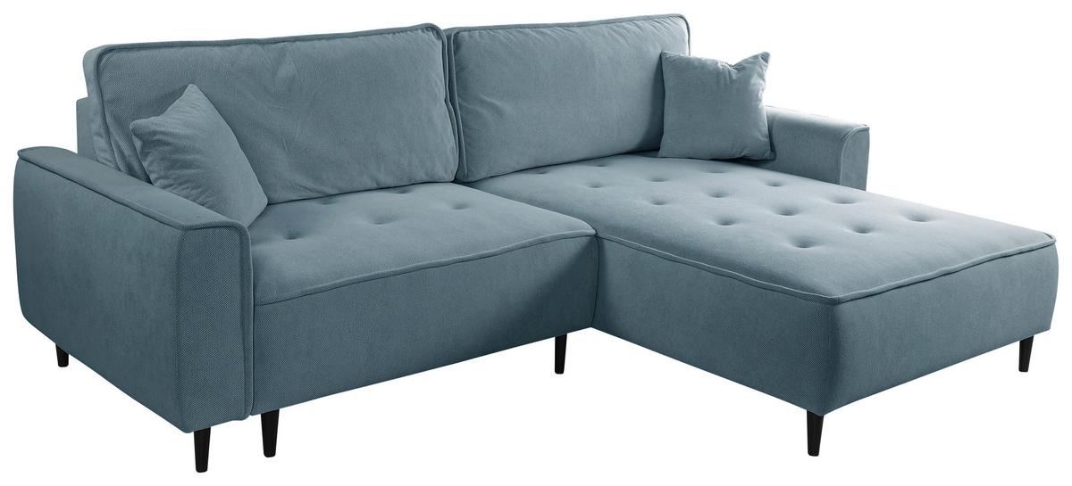 Ecksofa Blues Blau/schwarz, 263 Cm - Blau/Schwarz, Design, Textil (263/183cm) - MID.YOU