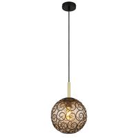 Hängeleuchte 15659h - Goldfarben/Schwarz, KONVENTIONELL, Kunststoff/Metall (25/120cm) - Globo