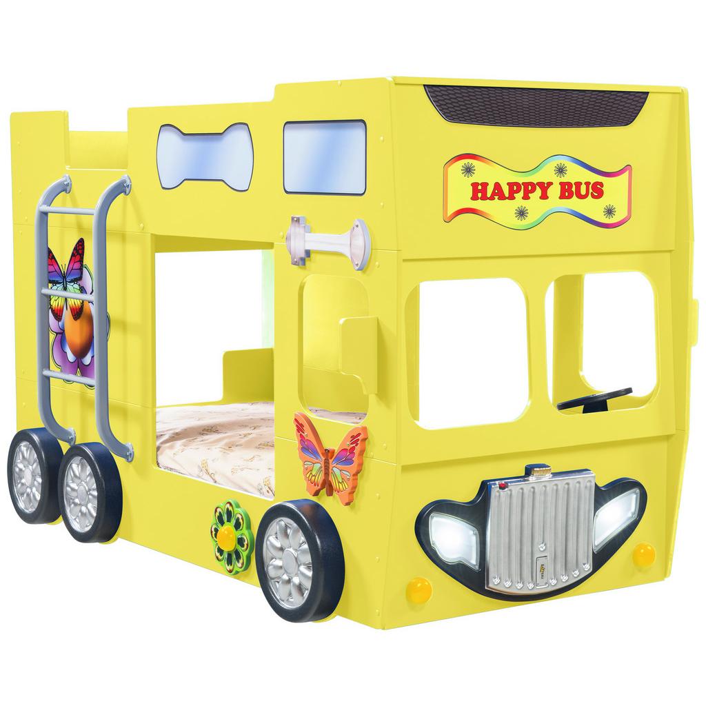 Autobett Happybus Doppeldecker Gelb