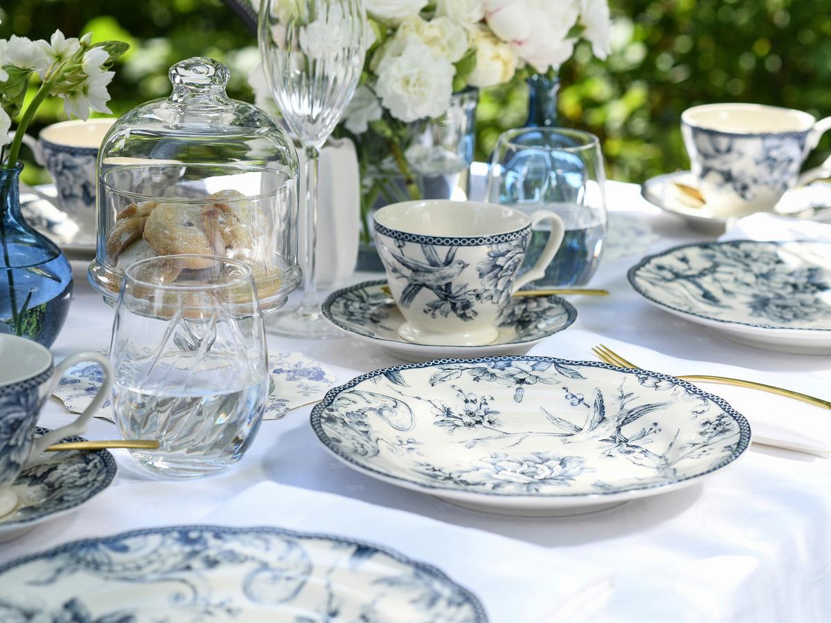 KAFFEESERVICE Weiß, Blau, 12--Teilig. - Blau/Weiß, Basics, Keramik - Creatable