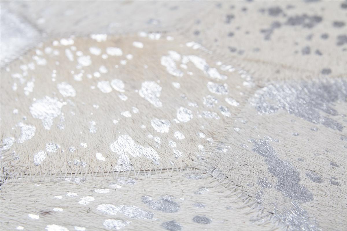 Pouf Dazzle Grau/Silberfarben B: 45 cm - Silberfarben/Grau, Design, Leder (45/45/45cm) - Kayoom