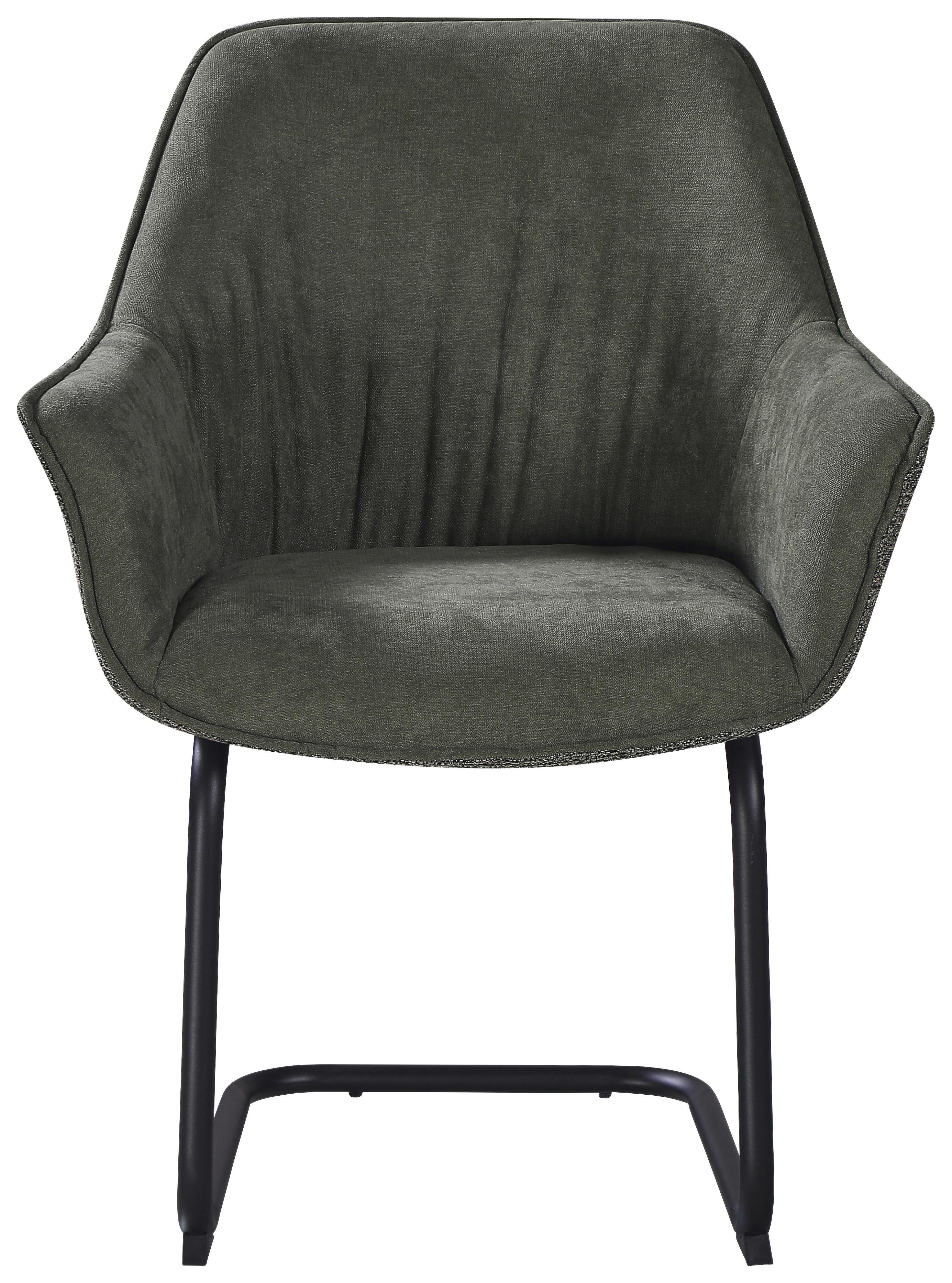 ŽIDLE S PODRUČKAMI NOVA - černá/zelená, Moderní, kov/textil (64/87/60cm) - Premium Living