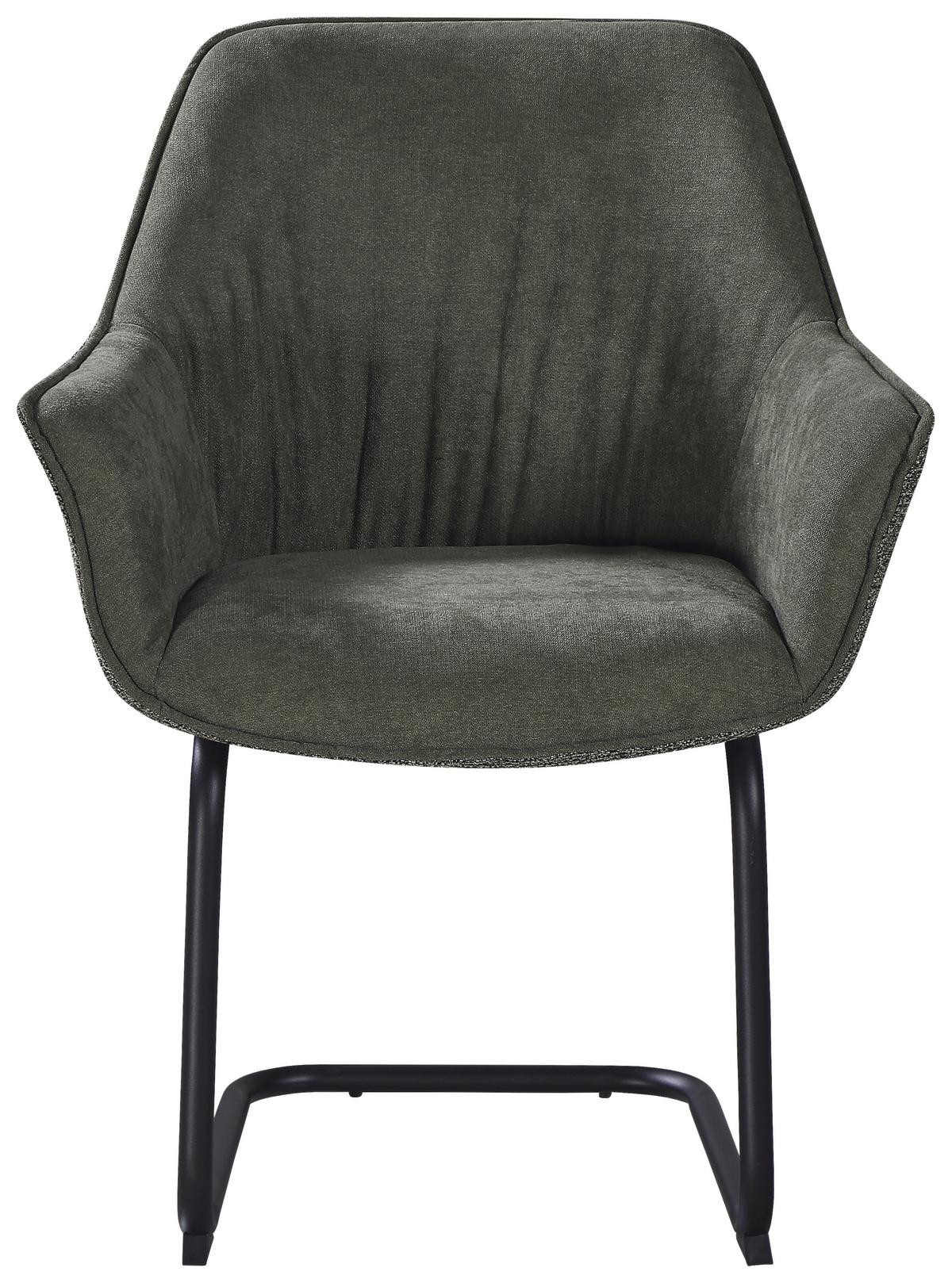 ŽIDLE S PODRUČKAMI NOVA - černá/zelená, Moderní, kov/textil (64/87/60cm) - Premium Living