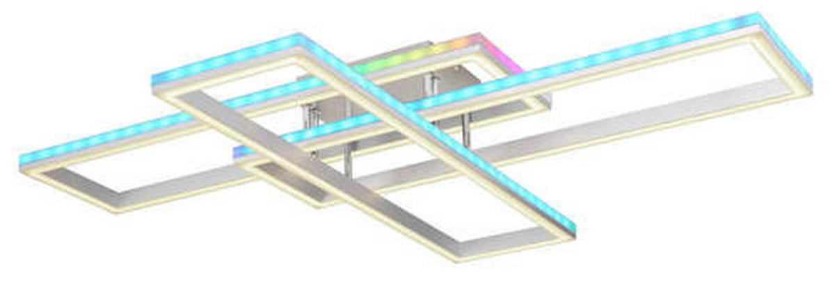 LED-Deckenleuchte 67209-60d - Silberfarben/Opal, Design, Kunststoff/Metall (100/69,5/13,5cm) - Globo