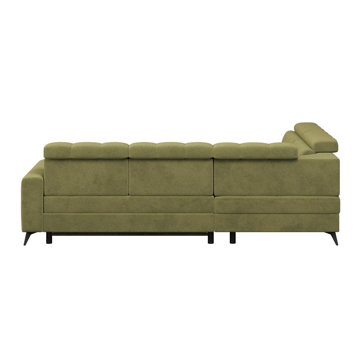 Ecksofa Barletta New Velours Grün, 228x289cm - Schwarz/Grün, ROMANTIK / LANDHAUS, Textil (228/289cm) - Luca Bessoni