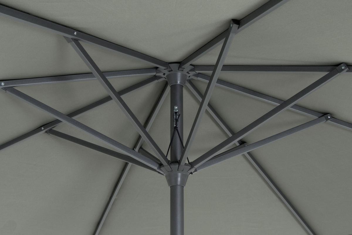 Sonnenschirm Ø 350 cm Anthrazit/Olivgrün - Anthrazit/Olivgrün, KONVENTIONELL, Textil/Metall (350/350cm) - Siena Garden