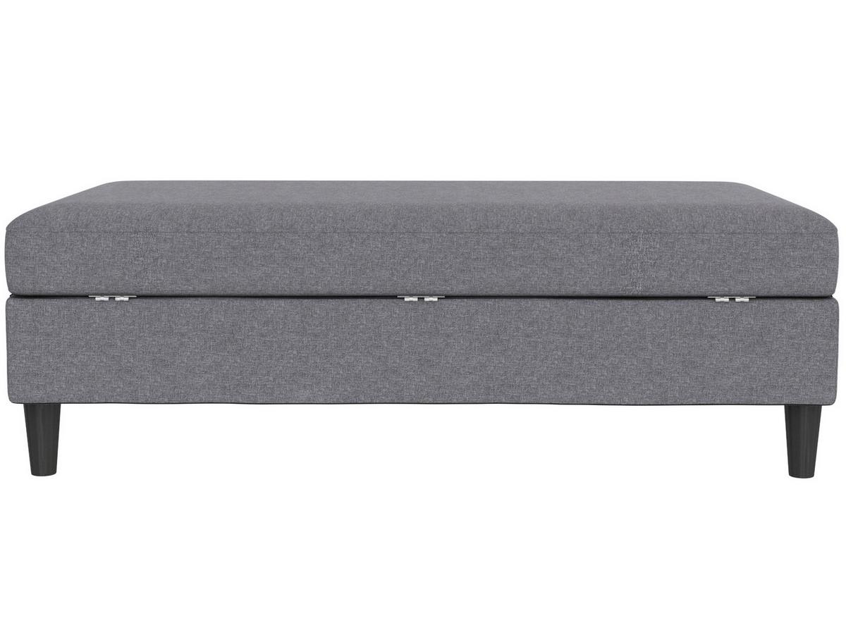 Hocker Hannover Grau, mit Stauraum - Schwarz/Grau, Basics, Textil (130/43/69cm) - Livetastic