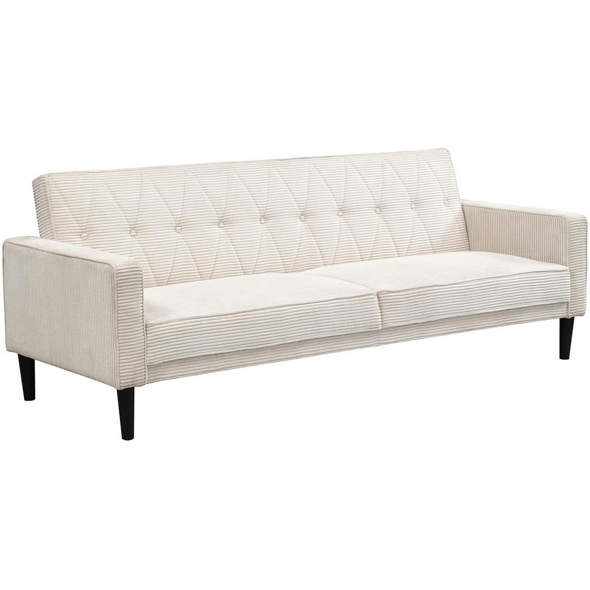 Schlafsofa Aarhus Creme, mit Schlaffunktion - Creme/Braun, Basics, Textil (213/81/86cm) - Livetastic