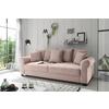 2-sitzer-sofa Mit Schlaffunktion Maureen B:250cm - Schwarz/Rosa, KONVENTIONELL, Textil (247/95/125cm) - MID.YOU