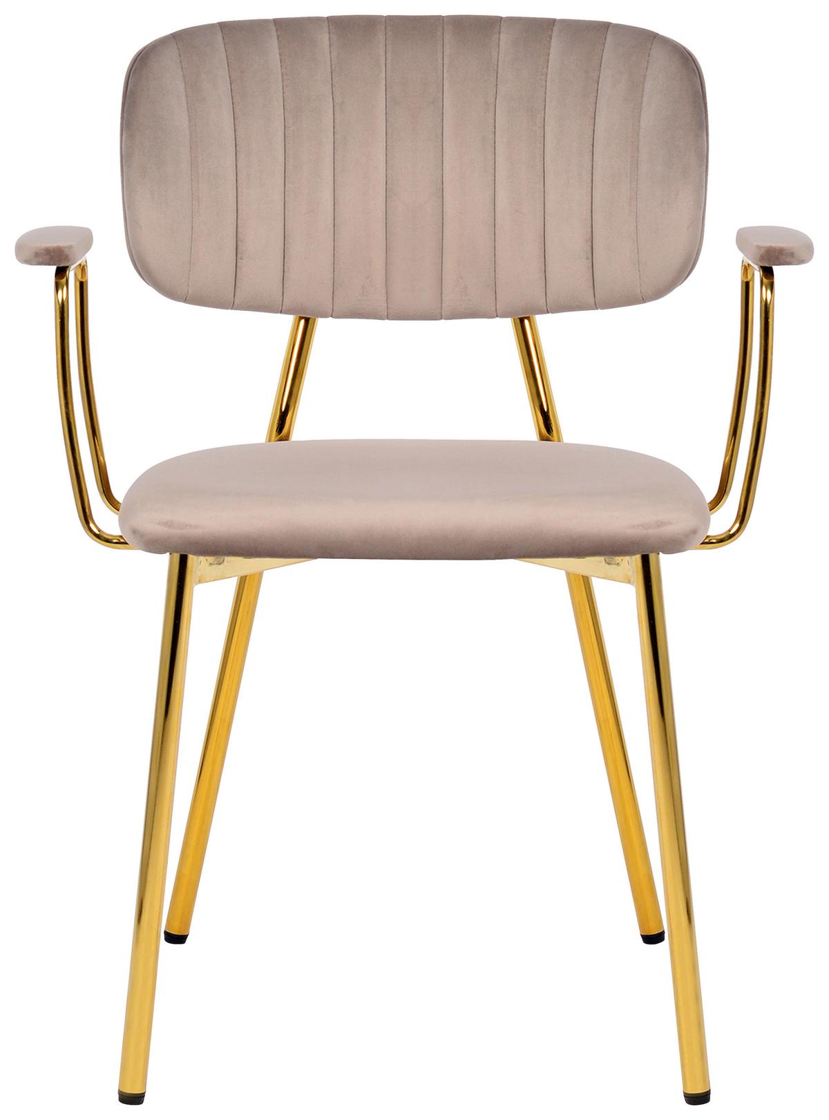 SADA STOLIČIEK GISELLE 225 - zlatá/taupe, Design, kov/plast (63/80/51cm) - Kayoom