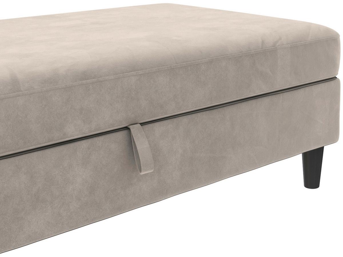 Hocker Hannover Taupe, mit Strauraum - Taupe/Schwarz, Basics, Textil (130/43/69cm) - Livetastic