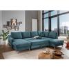 Wohnlandschaft Valentina - Petrol/Naturfarben, KONVENTIONELL, Textil (150/301/200cm) - P & B