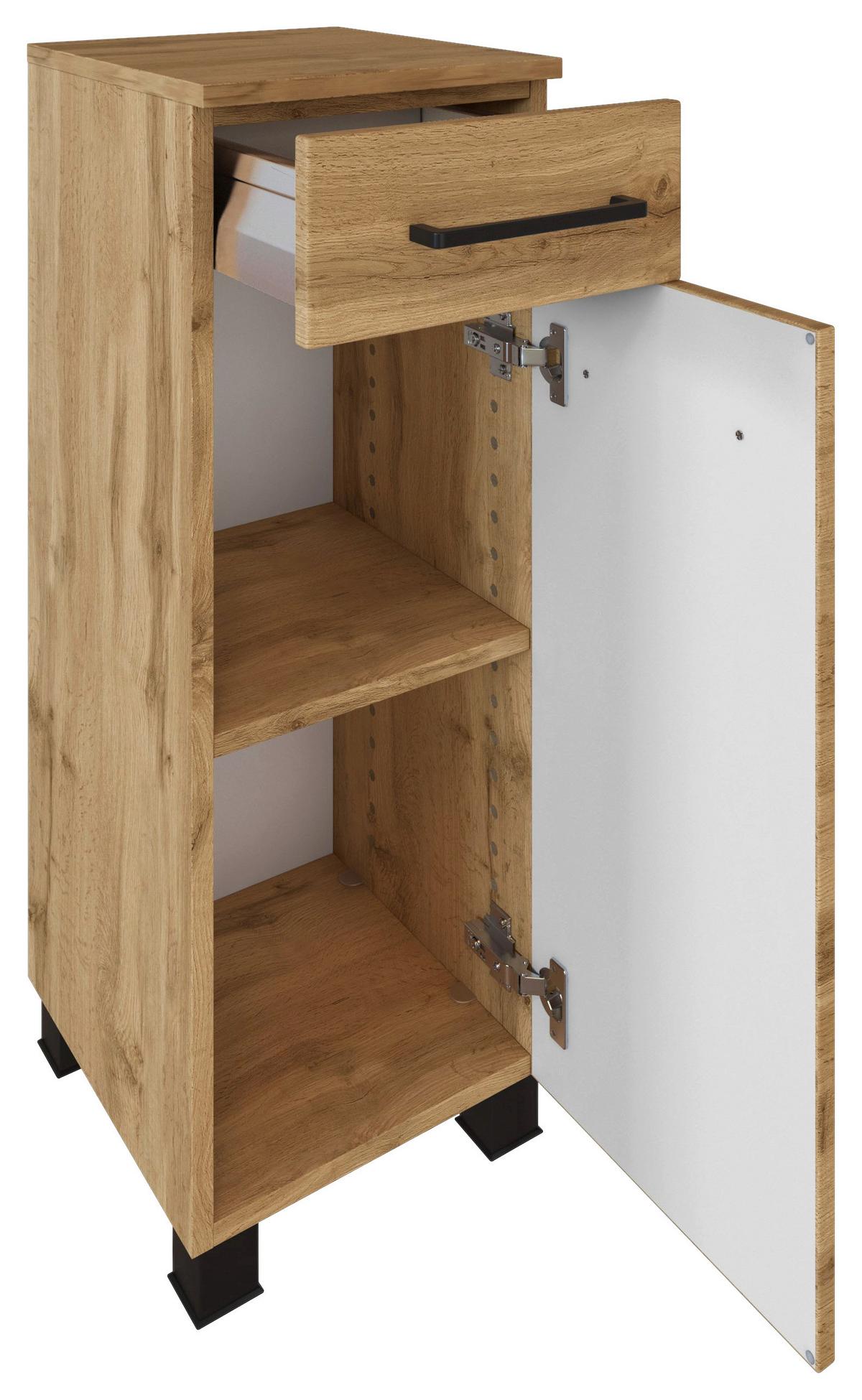 Badmöbel-Set Manchester B: 90 cm Eiche Wotan Dekor - Eichefarben, MODERN, Holzwerkstoff (90cm) - Held