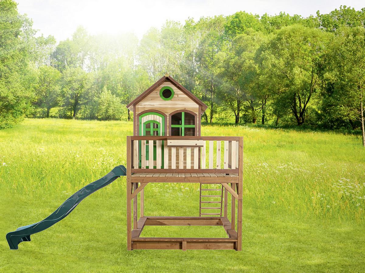 Spielturm Liam Aus Tannenholz - Beige/Braun, Basics, Holz/Kunststoff (377/291/255cm) - Ambia Garden