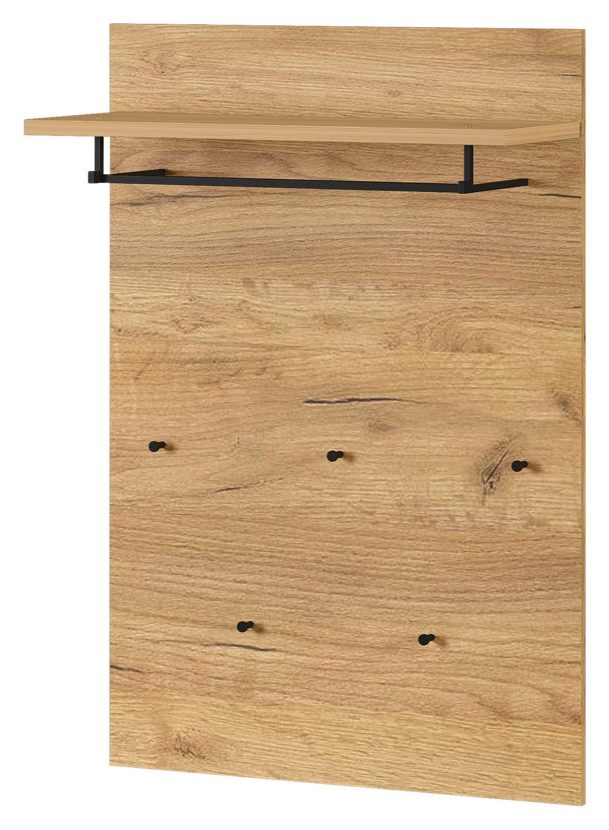 Garderobenpaneel GW-Fremont Eiche Dekor + Hutablage B 75cm - Eichefarben, KONVENTIONELL, Holzwerkstoff (75/110/30cm) - Germania