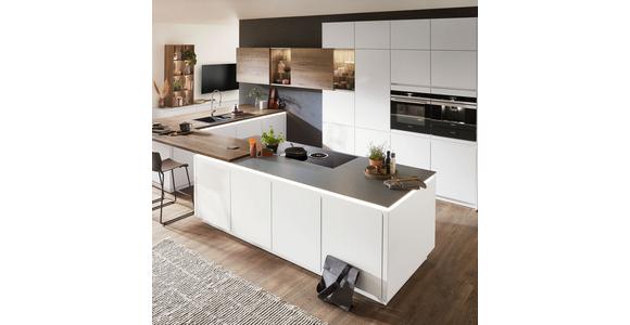Einbauküche Fontana Frei Planbar Modern, Grifflos - Eichefarben/Anthrazit, MODERN, Holzwerkstoff - Vertico