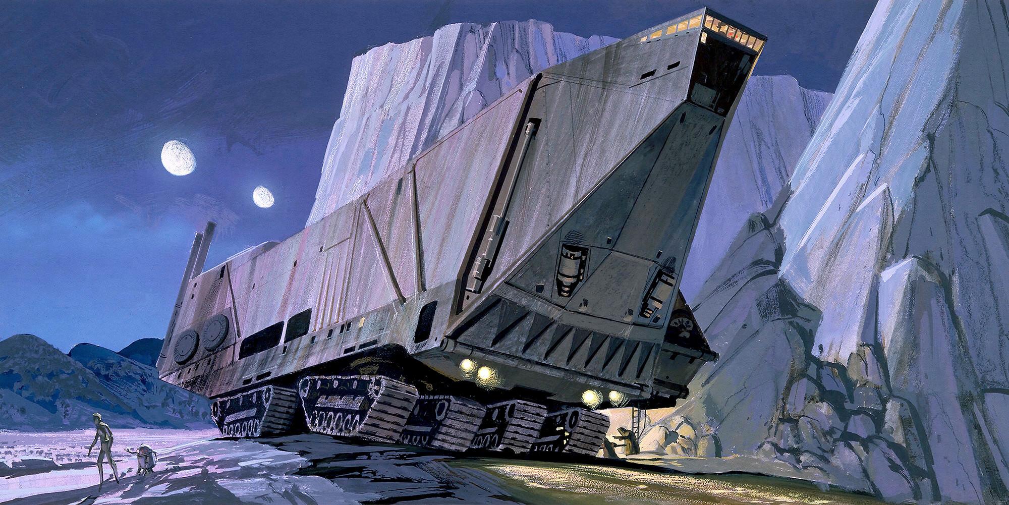 Fototapete Star Wars Sandcrawler - Blau/Schwarz, Trend, Textil (500/250cm)
