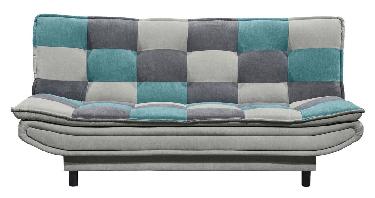 Schlafsofa Mit Bettkasten Patch, Mischgewebe - Türkis/Schlammfarben, Basics, Holzwerkstoff/Textil (188/90/89cm) - MID.YOU