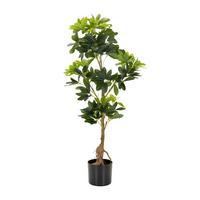 Kunstpflanze Schefflera - Schwarz/Braun, Basics, Kunststoff/Textil (38/100/30cm) - MID.YOU