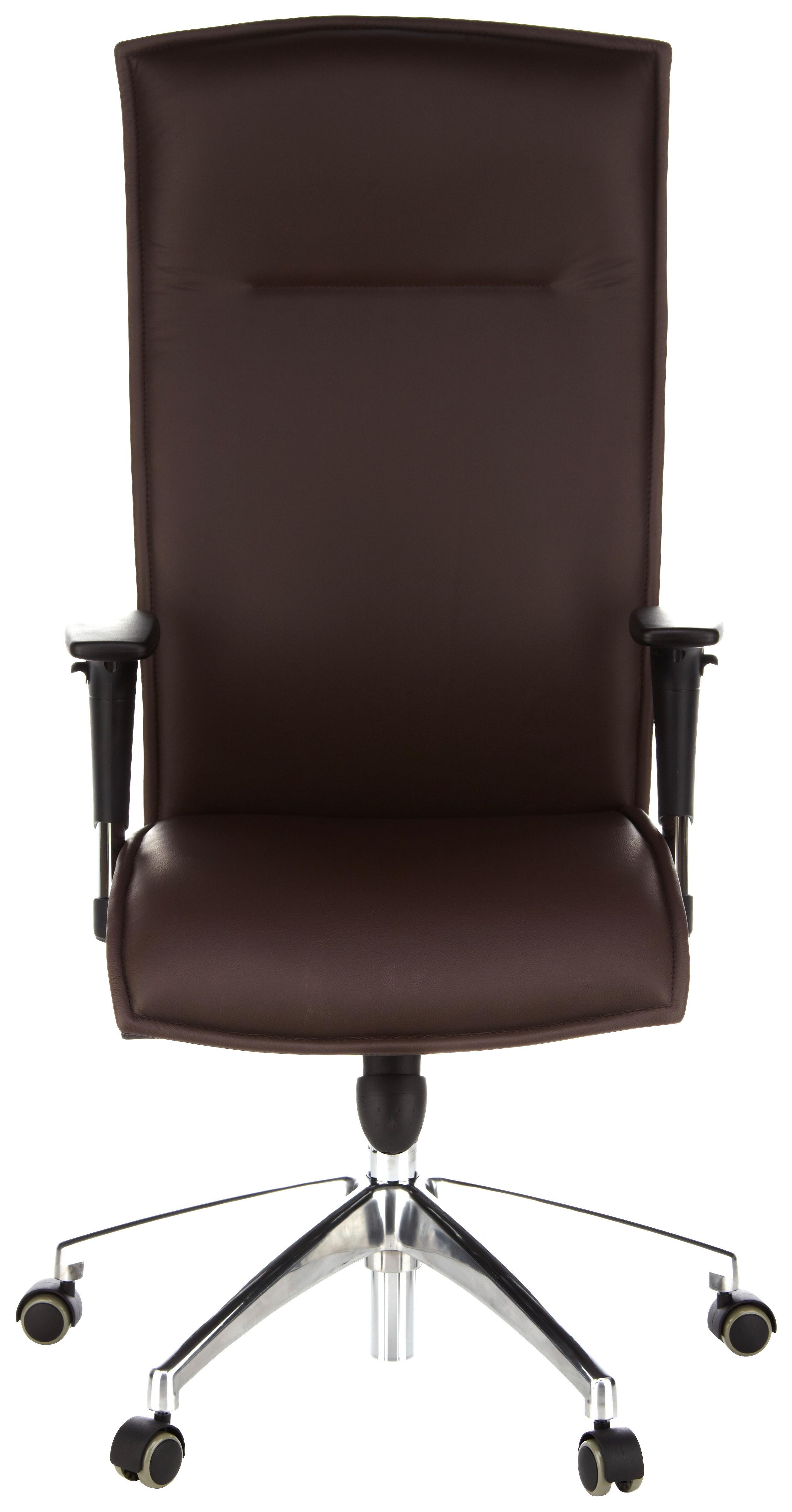 Drehstuhl Murano 20 Dunkelbraun - Dunkelbraun/Alufarben, MODERN, Leder/Kunststoff (59/133/52cm) - MID.YOU