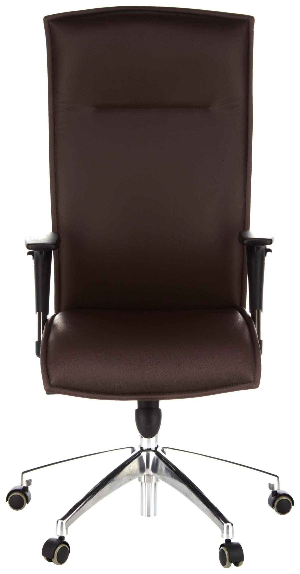 Drehstuhl Murano 20 Dunkelbraun - Dunkelbraun/Alufarben, MODERN, Leder/Kunststoff (59/133/52cm) - MID.YOU