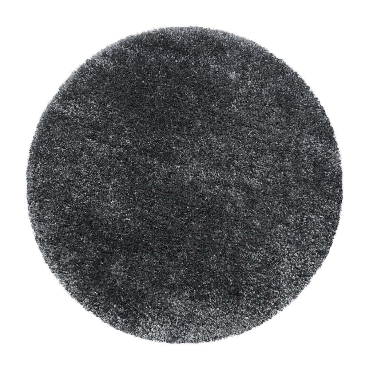 Hochflor Teppich Grau Brilliant Rund Ø 120 cm - Grau, Basics, Textil (120cm)