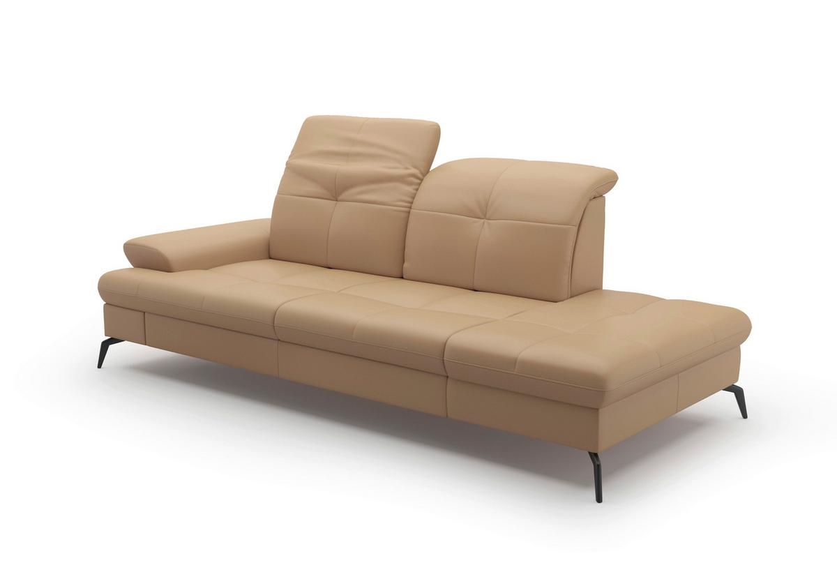 Récamiere Amica E, Cappuccino B: 231 Cm - Schwarz/Cappuccino, KONVENTIONELL, Leder (231/90/122cm) - Sit & More