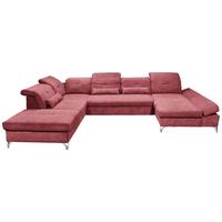 Ecksofa Melfi Beere U: 245 Cm - Beere/Silberfarben, MODERN, Textil (245/350/168cm) - MID.YOU