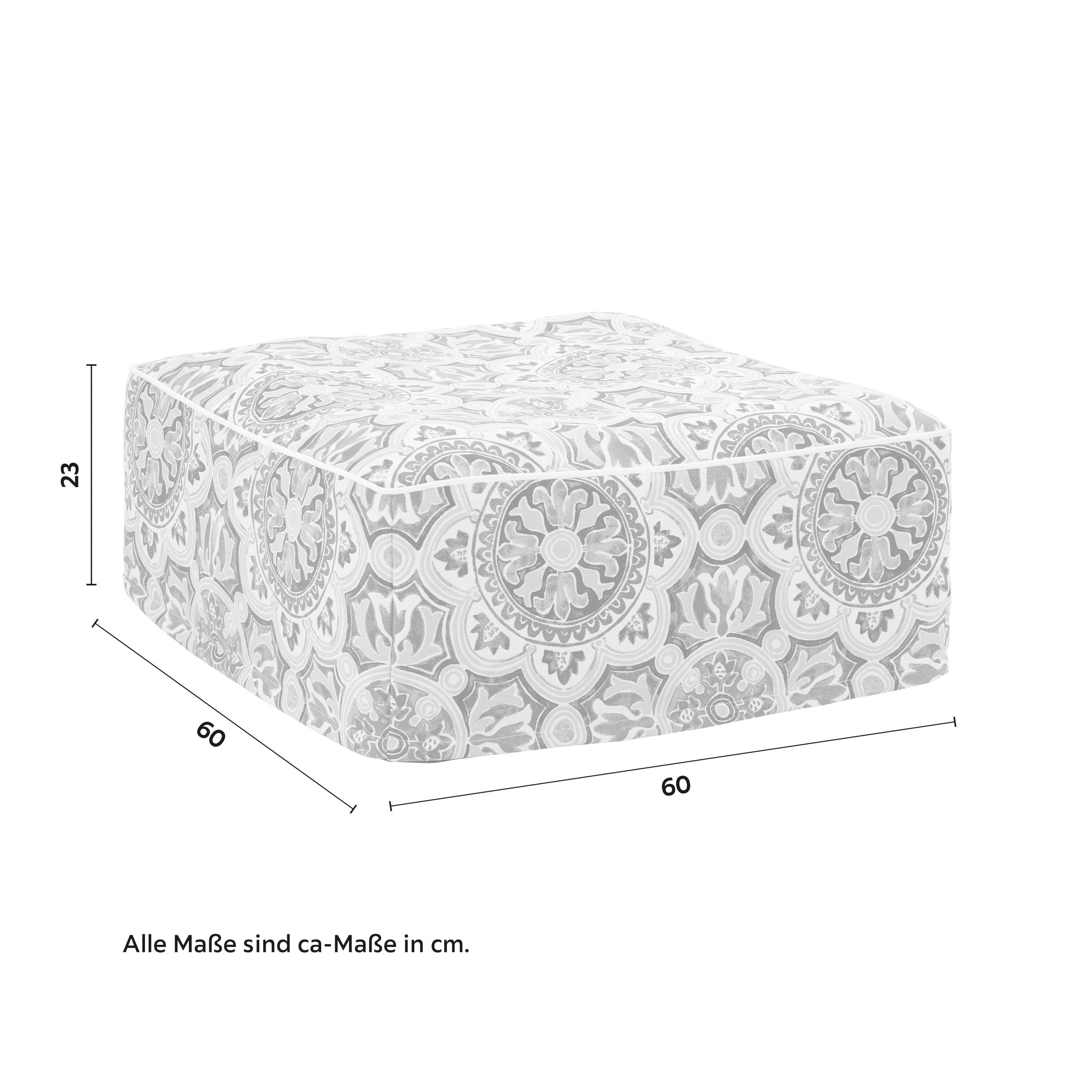 SEDACÍ VENKOVNÍ PODUŠKA CASSY - modrá/vícebarevná, Moderní, textil (60/23/60cm) - Bessagi Garden