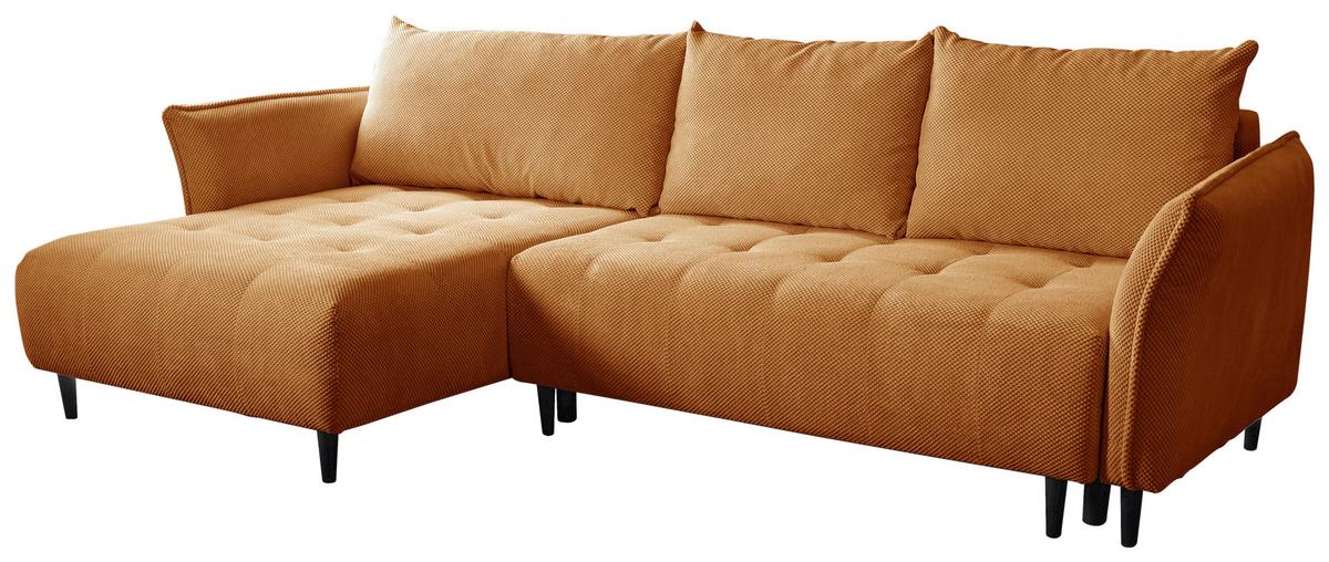 Ecksofa Monte Carlo Braun S: 290x160 Cm - Schwarz/Braun, Trend, Holz/Holzwerkstoff (290/160cm)