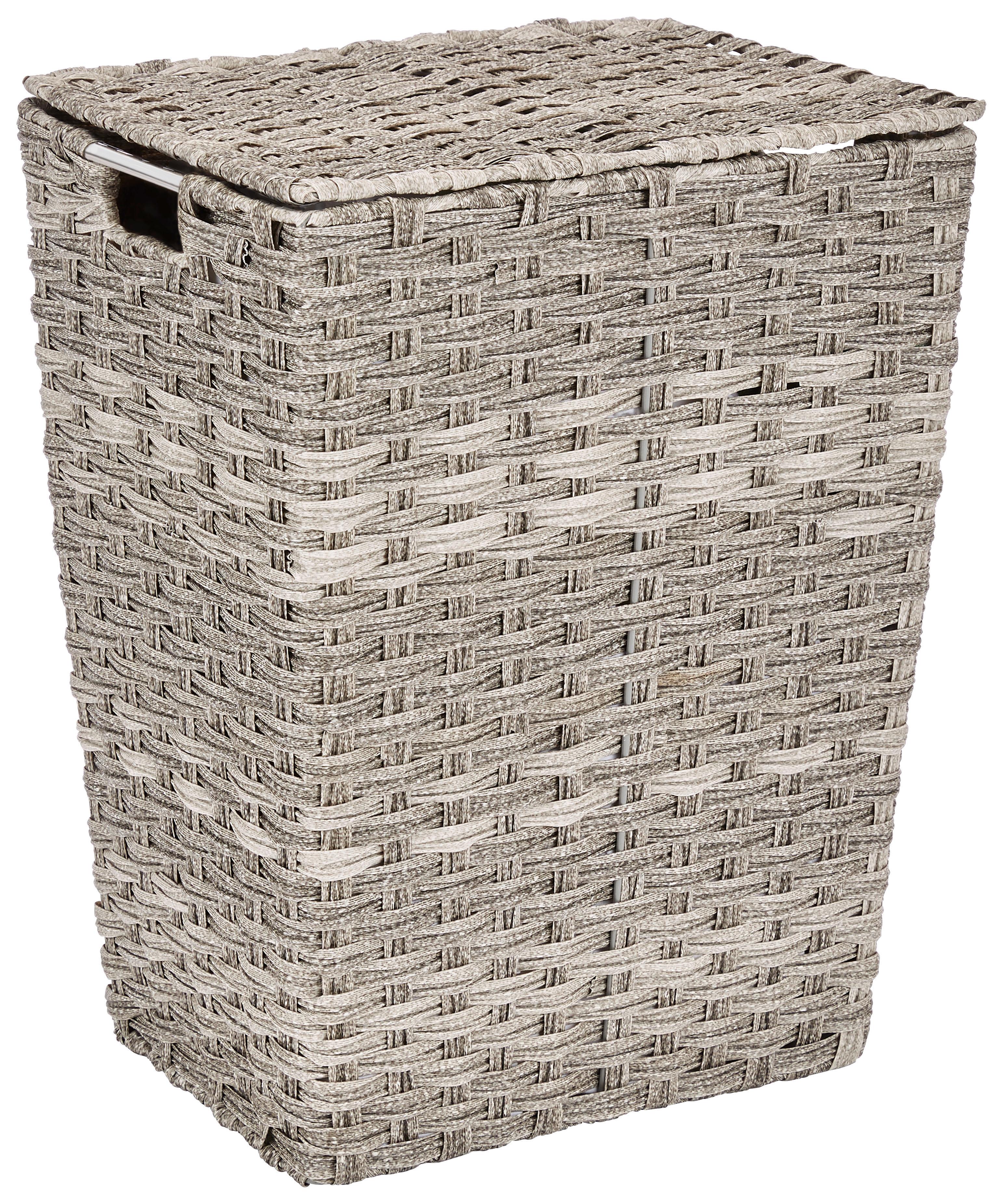 Wäschetonne Mit Deckel Jandra Grau 37x48x28 Cm - ROMANTIK / LANDHAUS, Kunststoff/Metall (37/48/28cm) - James Wood