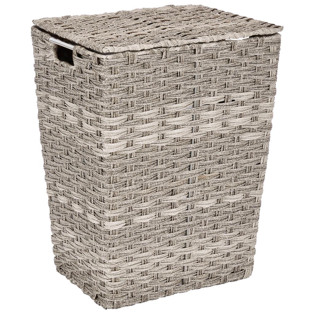 Wäschetonne Mit Deckel Jandra Grau 37x48x28 Cm