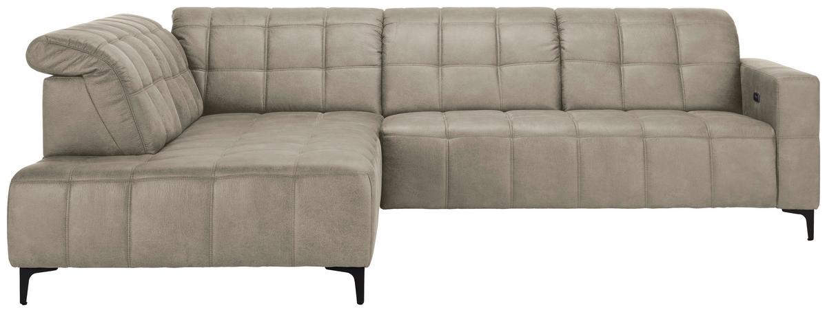 Rohová sedačka PANAMA, ľavá, sivá - čierna/sivá, Konventionell, kov/textil (216/304cm) - Premium Living