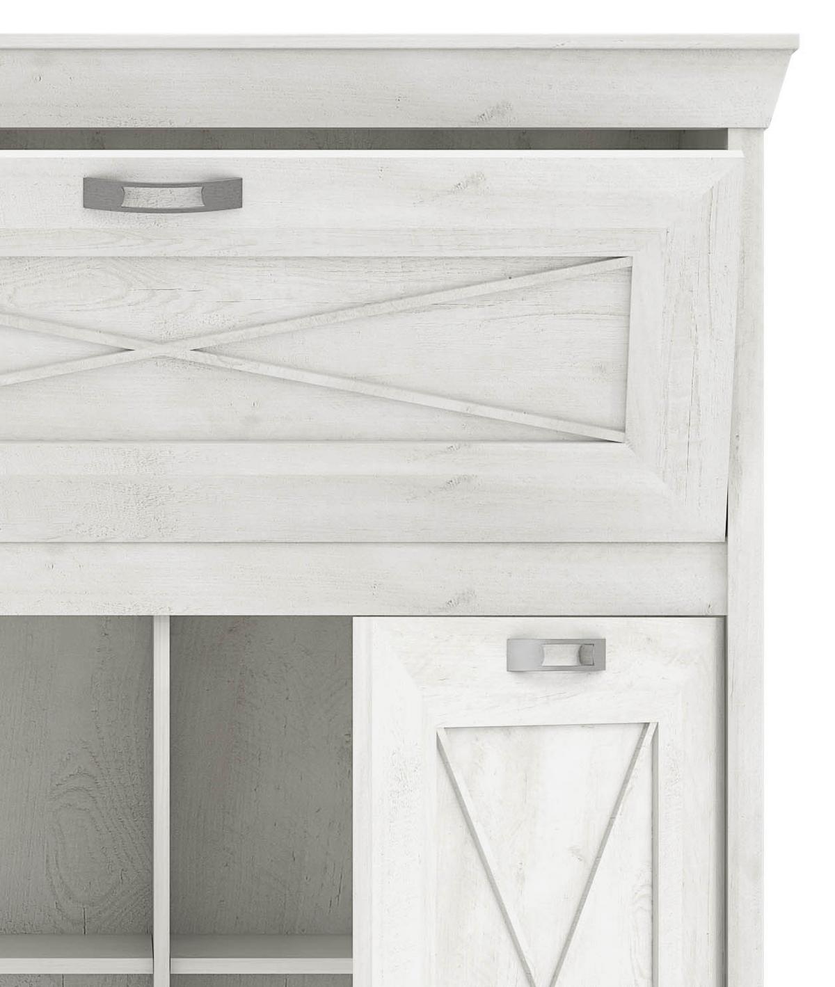 Highboard B: 123 Cm Kashmir Pinienfarben/weiß - Weiß/Pinienfarben, ROMANTIK / LANDHAUS, Holzwerkstoff/Kunststoff (123/143,3/48,2cm) - MID.YOU