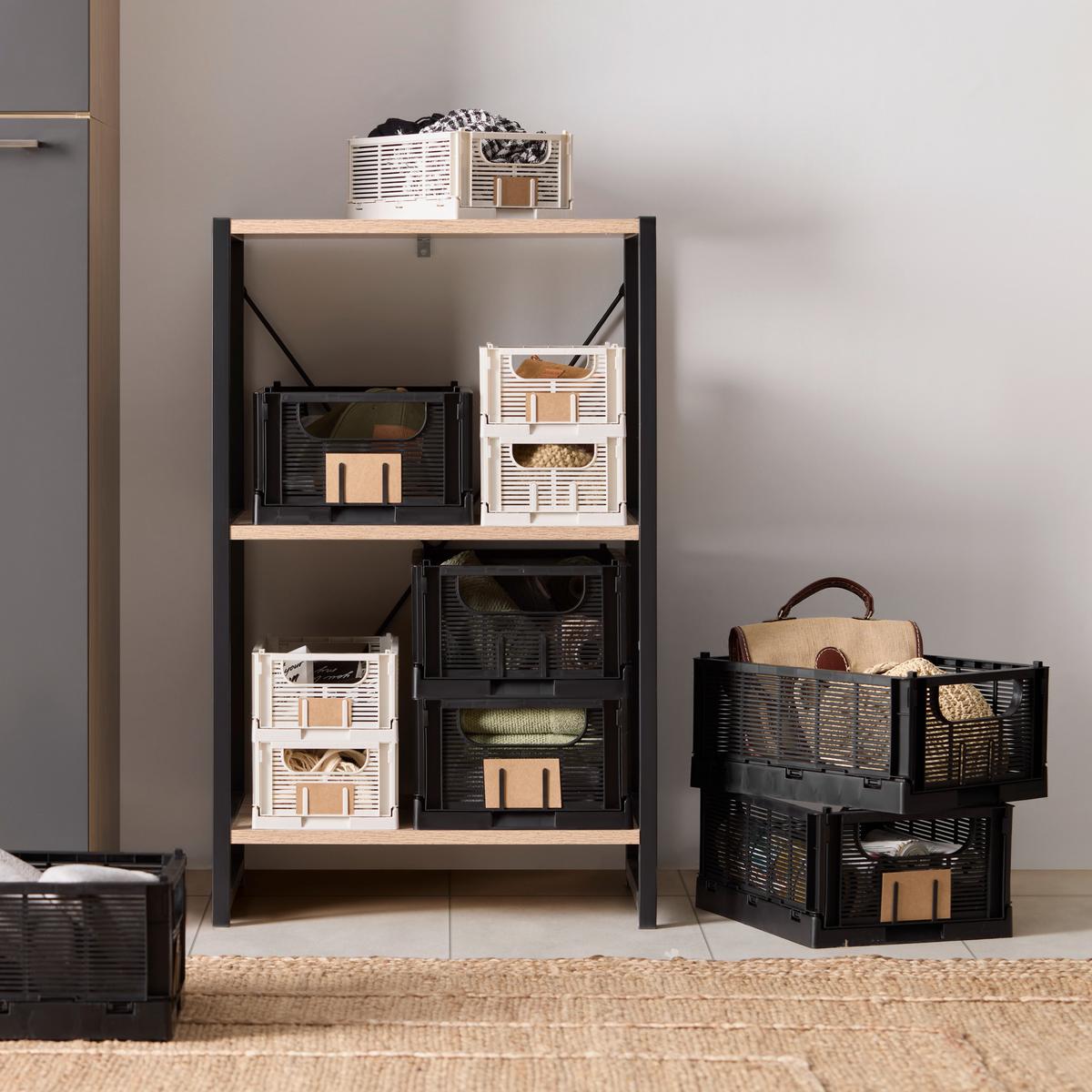 Skládací box KNUT - M- - černá, Moderní, plast (33/24,5/15cm) - Mömax