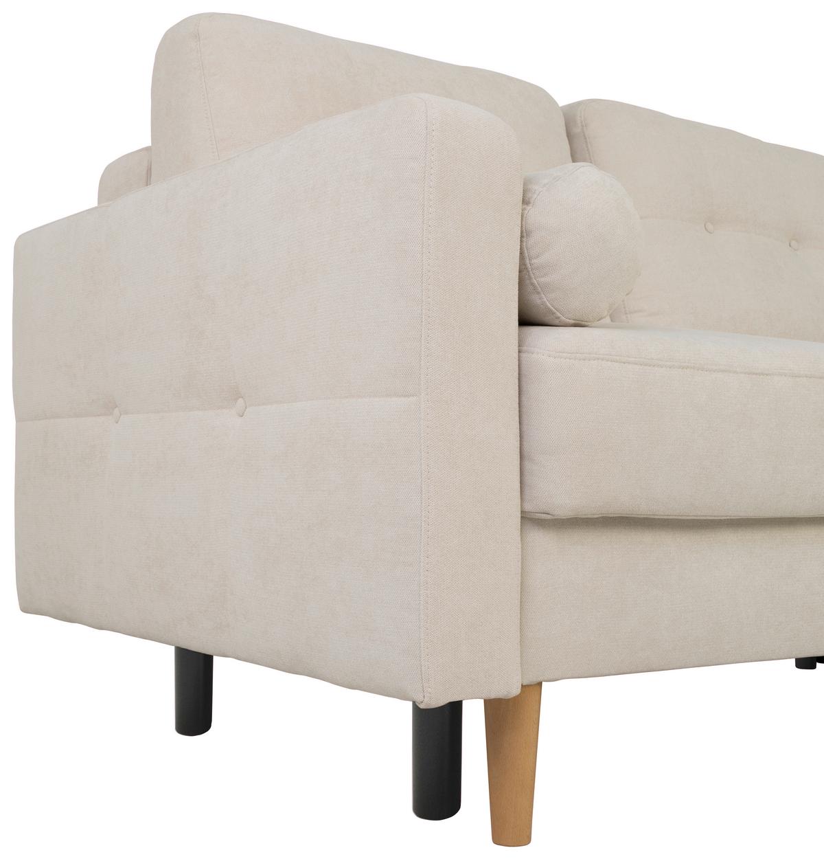 Ecksofa Noret, Weiß S: 223x157 Cm - Buchefarben/Weiß, Design, Textil (223/157cm) - MID.YOU