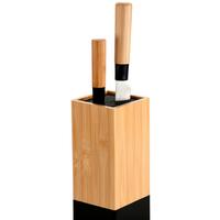 Messerblock Schwarz - Hellbraun/Schwarz, Basics, Holz/Kunststoff (10/10/23cm) - Kesper