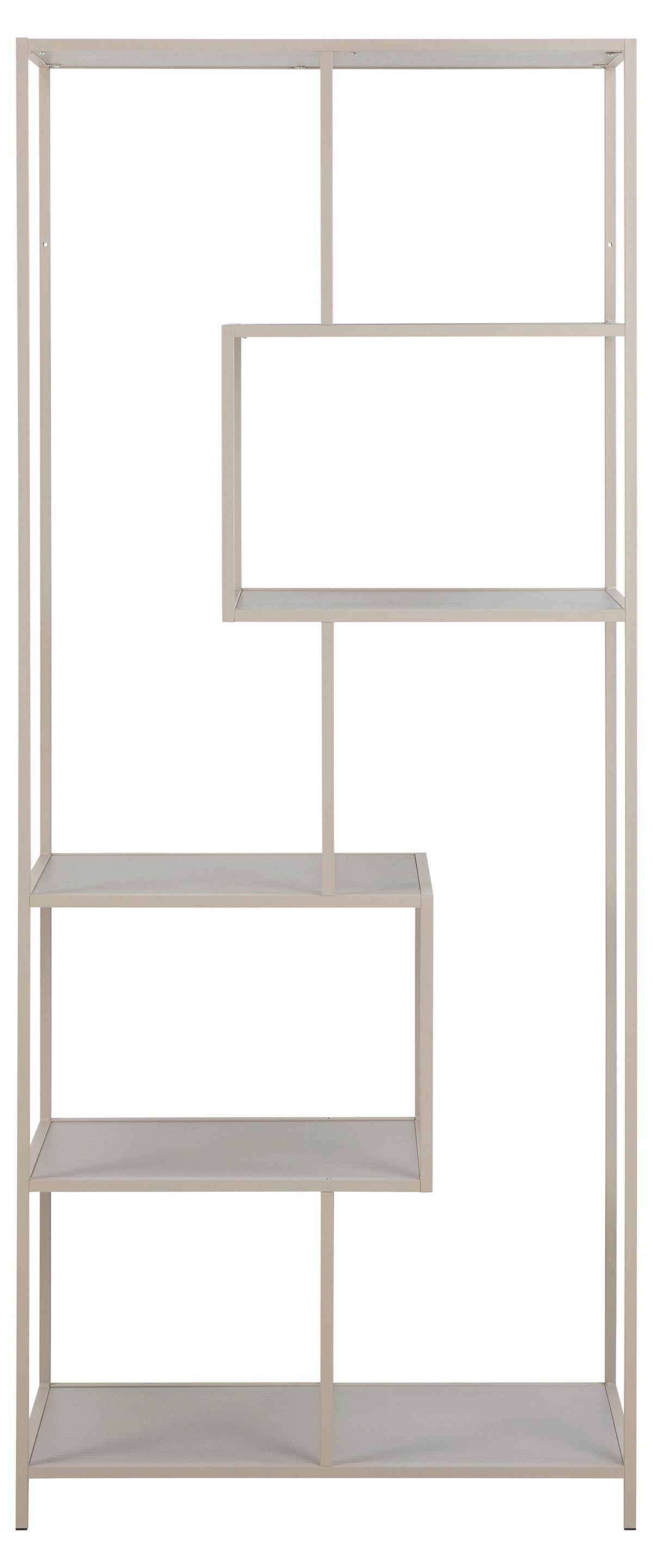 REGÁL SEAFORD - sivá, Design, kov/kompozitné drevo (77/185/35cm) - MID.YOU