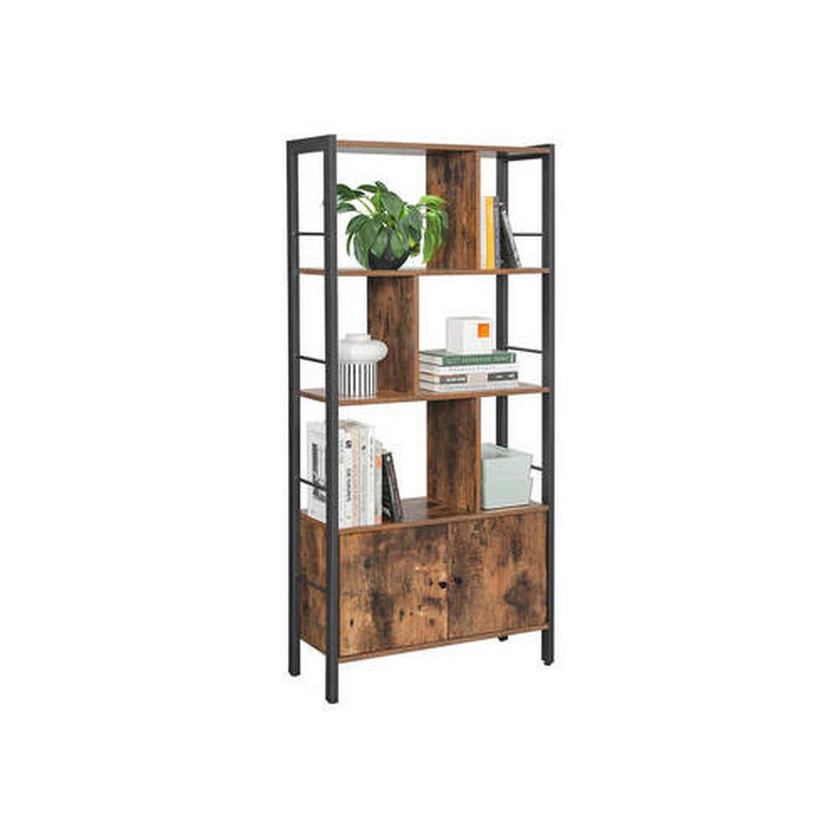 Aktenregal Iron B: 74 cm Braun/Schwarz - Schwarz/Braun, Basics, Holzwerkstoff/Metall (74/154,5/30cm) - Boxxx