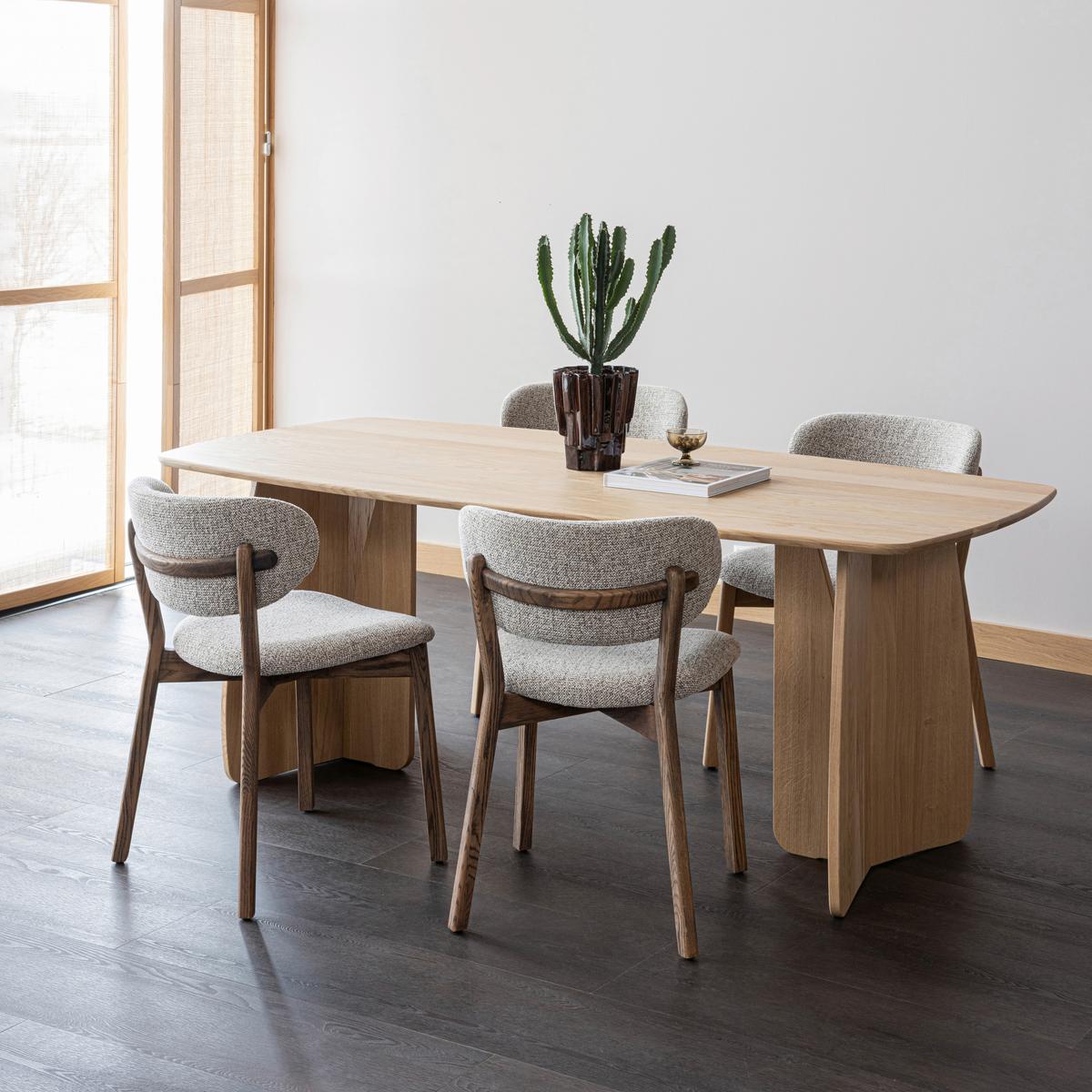 Stuhl-Set Udar Naturfarben B: 51cm - Naturfarben, MODERN, Holz/Textil (51/82/60cm) - Livetastic