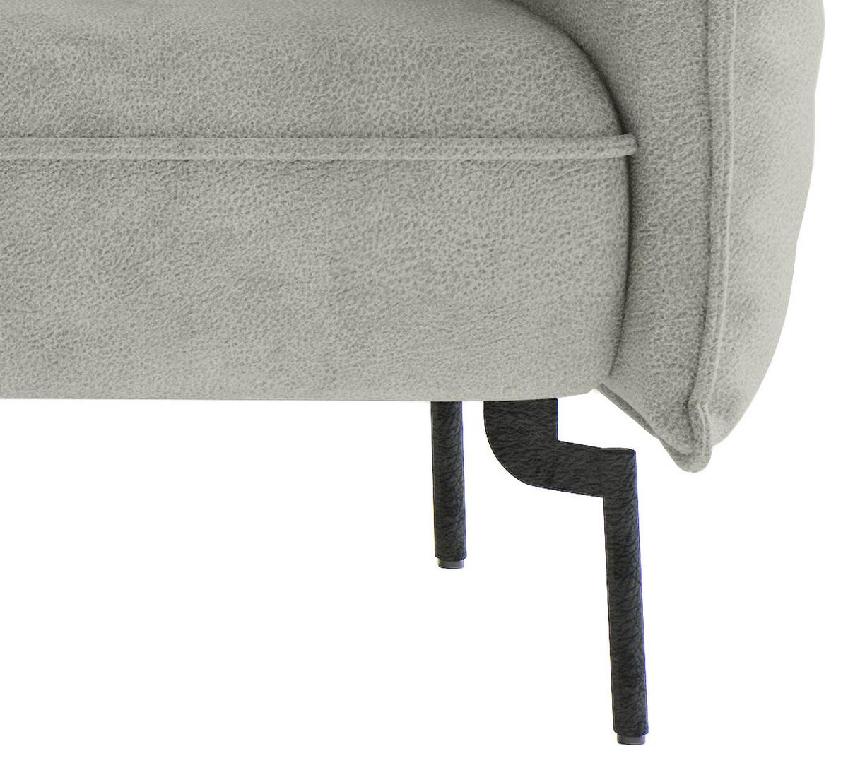 Ecksofa Jakarta - Edelstahlfarben/Hellgrau, Design, Textil (185/265cm) - Livetastic