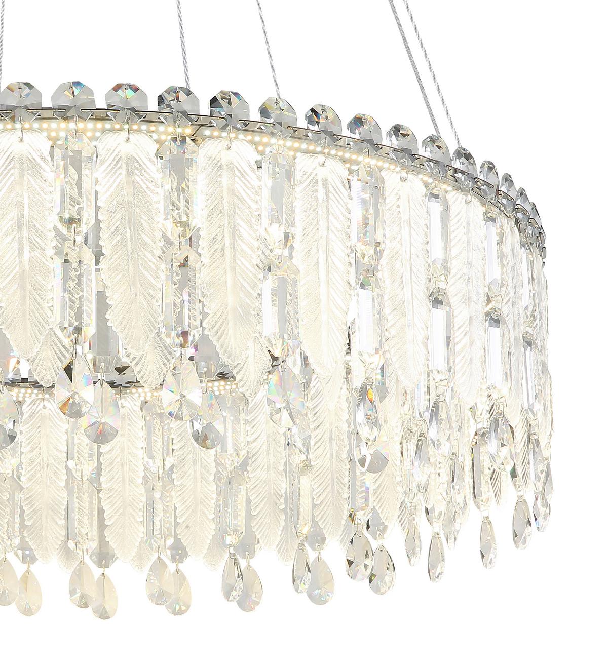 LED-Hängeleuchte inkl. Fernbedienung - Klar/Chromfarben, LIFESTYLE, Glas/Kunststoff (79,5/120cm) - Globo