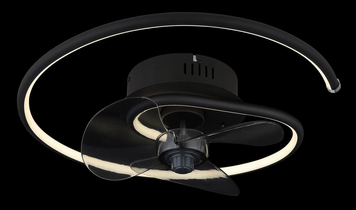 Deckenventilator 03660 - Schwarz/Grau, Design, Kunststoff/Metall (45/13,9cm) - Globo